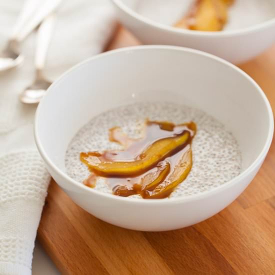 Vanilla Bean Chia Porridge w/ Pears