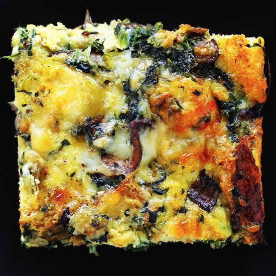 Spinach & Mushroom Strata