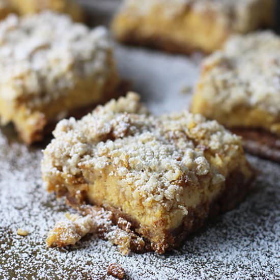 Pumpkin Streusel Cheesecake Squares