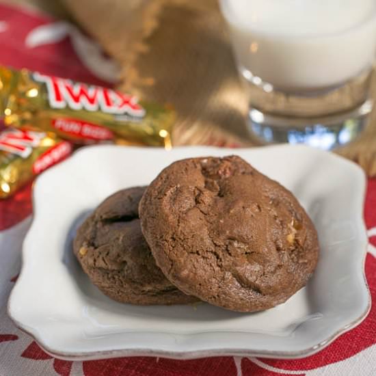 Double Chocolate Twix Cookies