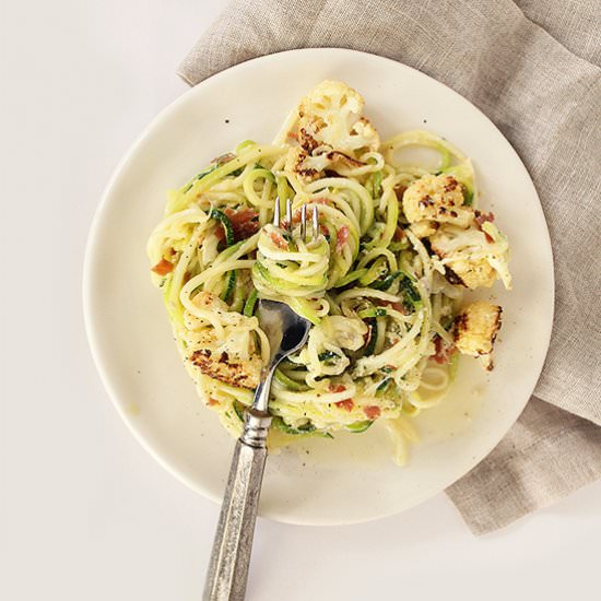 Zucchini Spaghetti with Prosciutto