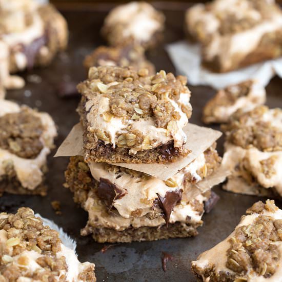Oatmeal cookie s’mores bars