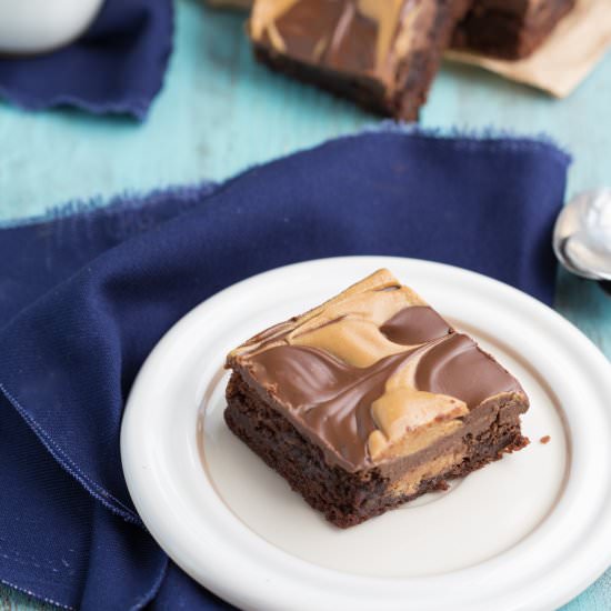 Double Layered Peanut Brownies