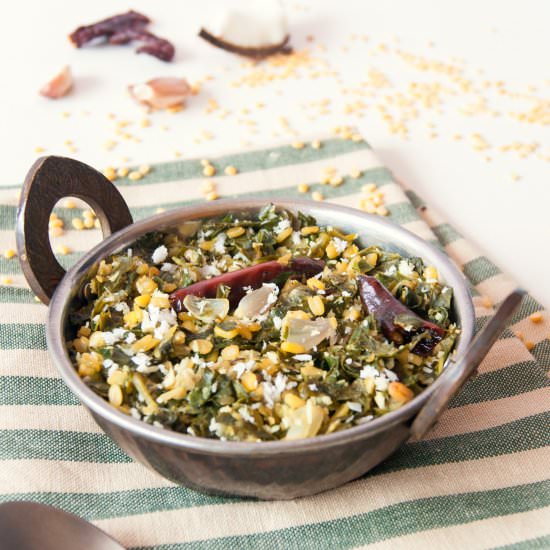 Spinach with Garlic and Lentils