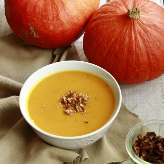 Pumpkin-Carrot Soup with Red Lentil