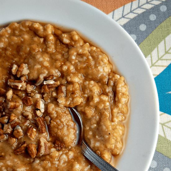 Slow Cooker Pumpkin Pie Oatmeal