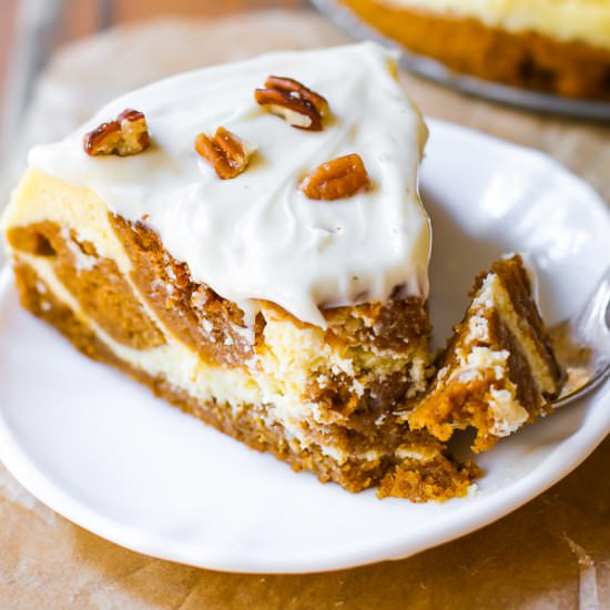 Pumpkin Cake Cheesecake