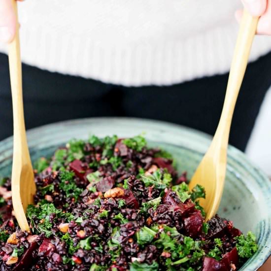 Black Rice, Beet & Kale Salad