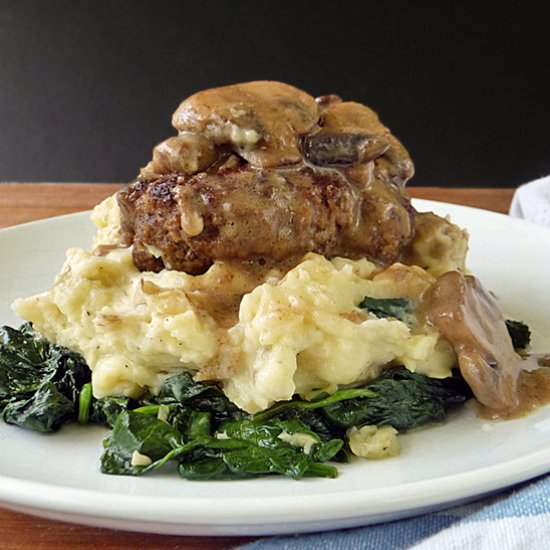 Hamburger Steak with Mushroom Gravy