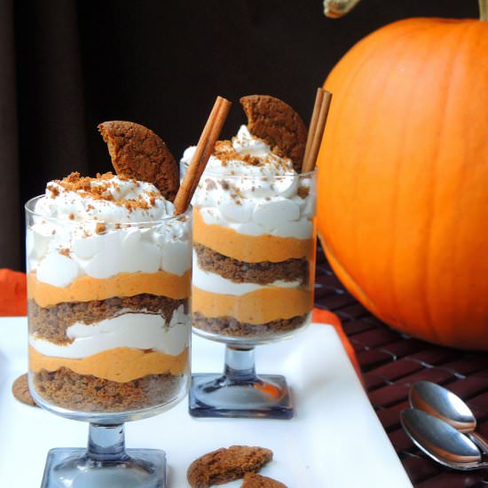 Pumpkin Cheesecake & Gingersnap Trifles