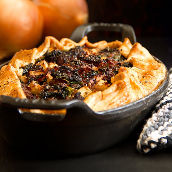Sweet Sausage & Kale Pie with Apple