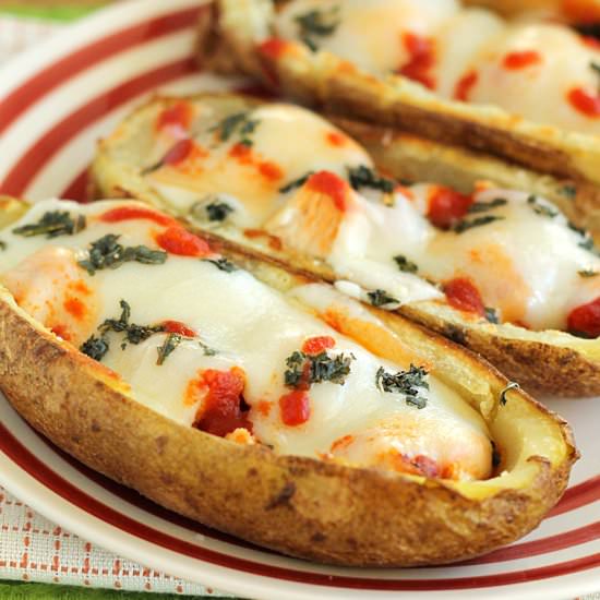 Margherita Chicken Potato Skins