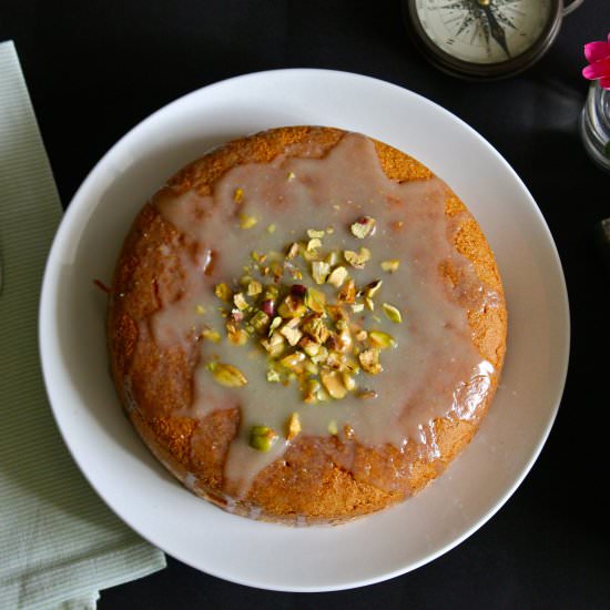 Eggless Cardamom Spiced Semolina Ca