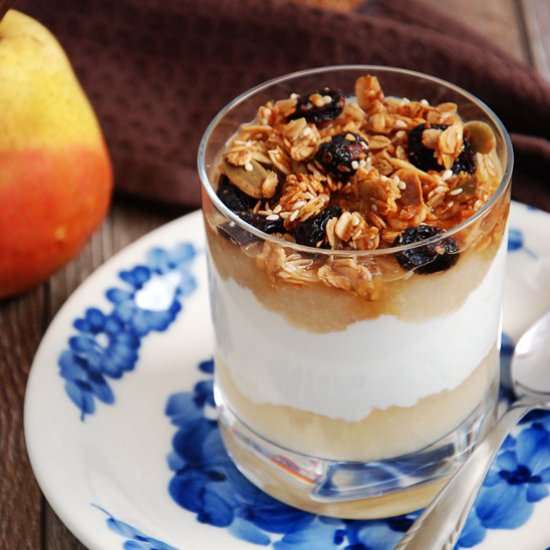 Yogurt with Pear Mousse and Granola