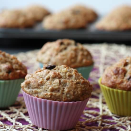 Chocolate Chip Banana Oat Muffins