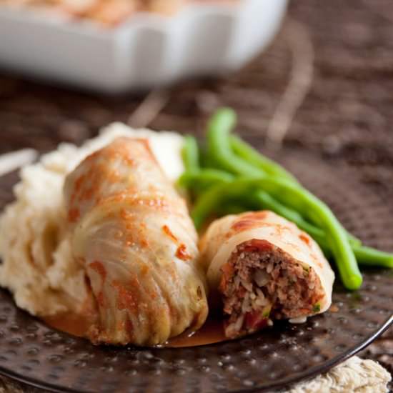 Beef, Rice & Veggie Cabbage Rolls