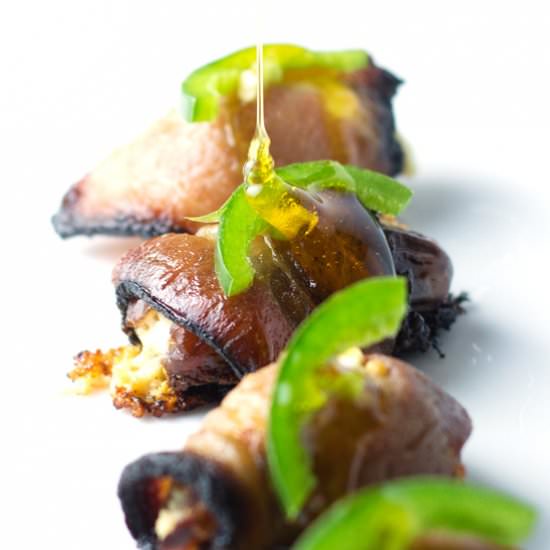 Stuffed Dates Wrapped in Bacon