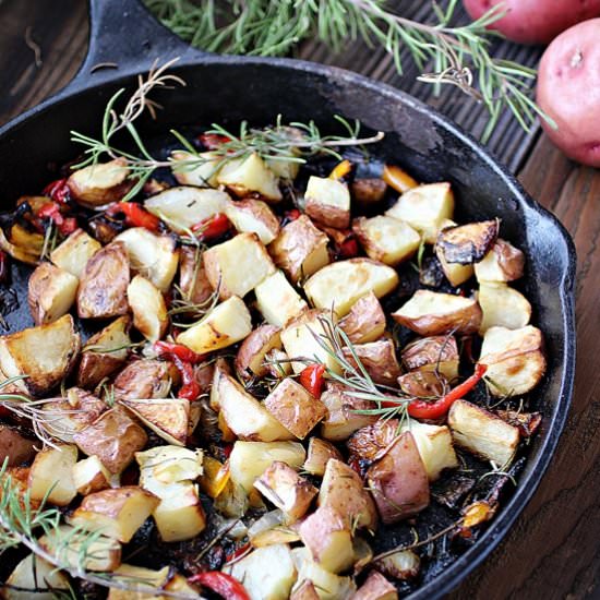 Roasted Rosemary Potaoes with Onion
