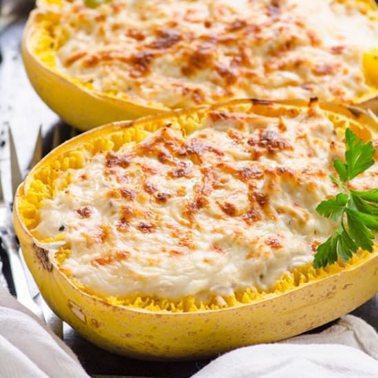 Chicken Alfredo Spaghetti Squash