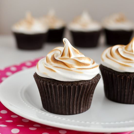 Choc Cupcakes w/ Toasted Marshmallow