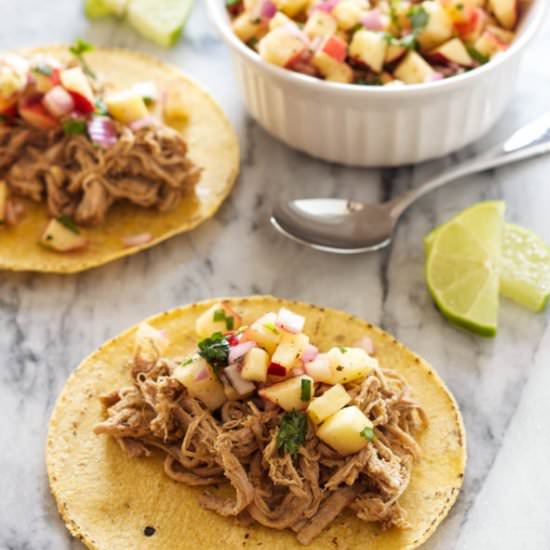 Carnitas Tacos with Apple Salsa