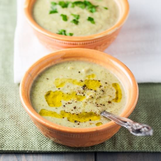 Garlicky Broccoli Cheese Soup