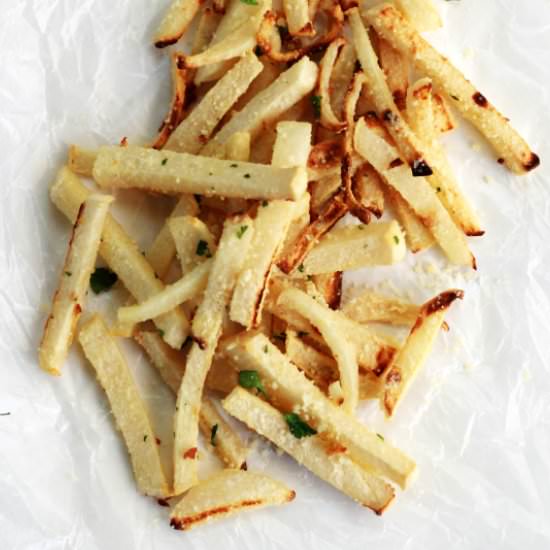 Garlic Parmesan Jicama Fries