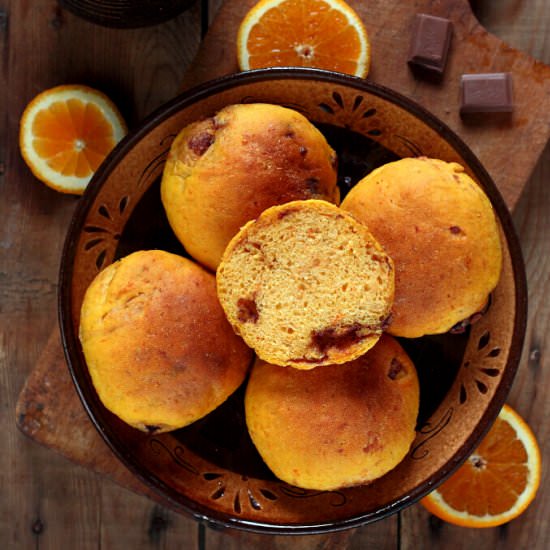 Pumpkin and Chocolate Buns