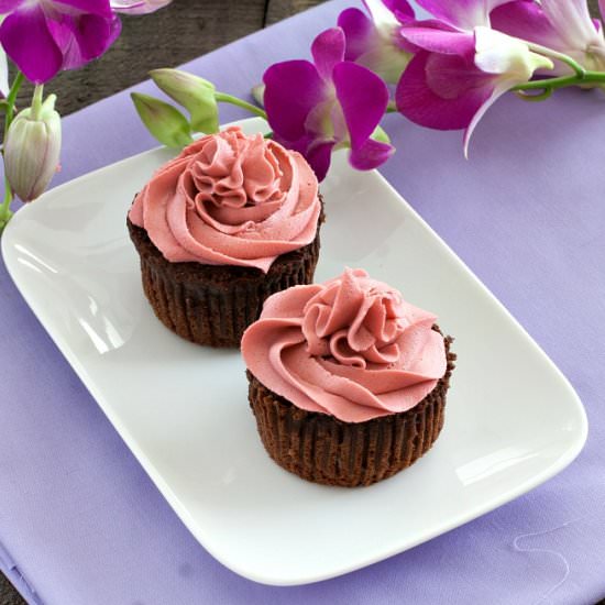 Orchid and Chocolate Cupcakes