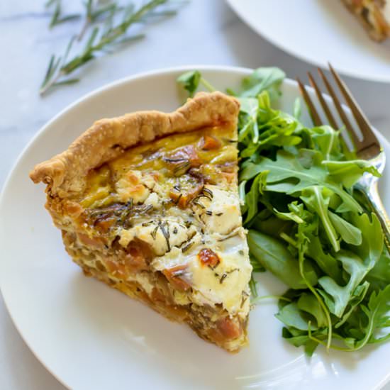 Sweet Potato Goat Cheese Quiche
