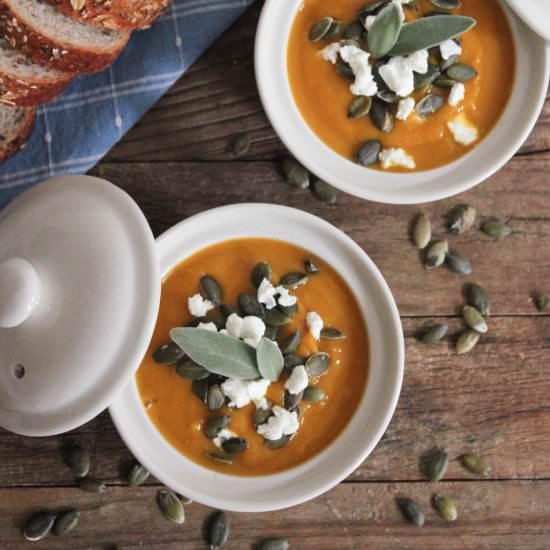 Butternut Squash Soup w/ Goat Cheese