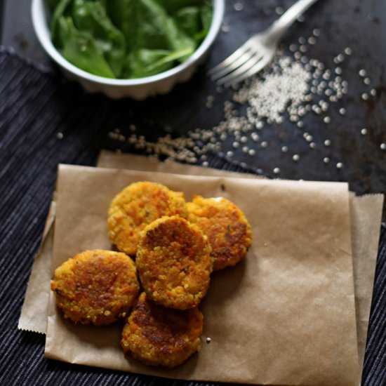 Pumpkin and Quinoa Cakes with Feta