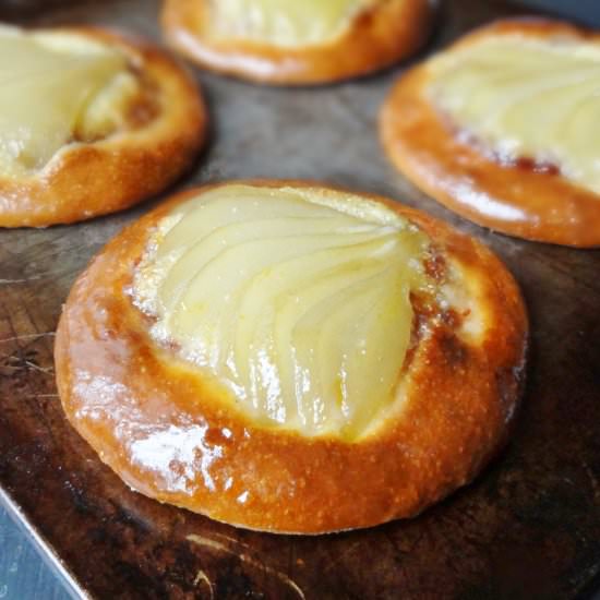 Spiced Pear and Almond Brioche Tart