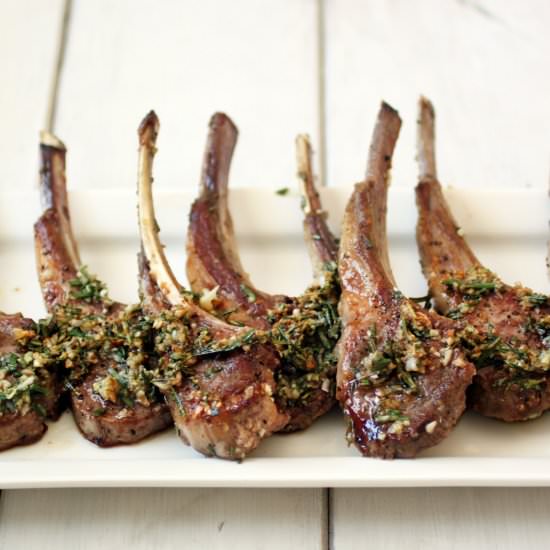 Pan Seared Lamb Chops with Rosemary