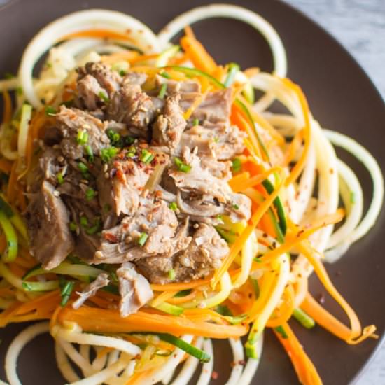 Slow Cooker Pork & Veggie Noodles