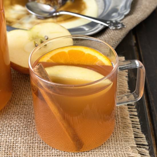 Homemade hot apple cider
