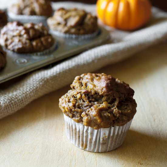 Pumpkin, Banana & Oat Muffins