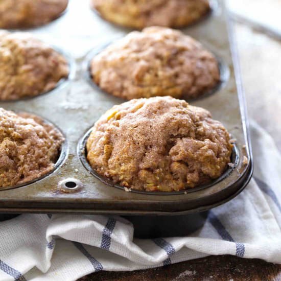 Healthy Cinnamon Sugar Apple Muffin