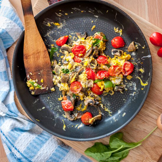 Mushrooms and Spinach Eggs