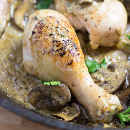 Cast Iron Mushroom Chicken