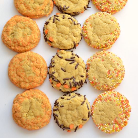 Soft Pumpkin Cookies with Sprinkles