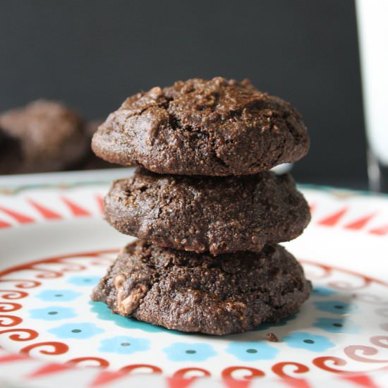 Soft Chocolate Almond Cookies