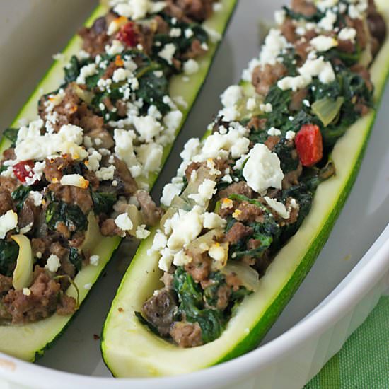 Turkey Stuffed Zucchini Boats