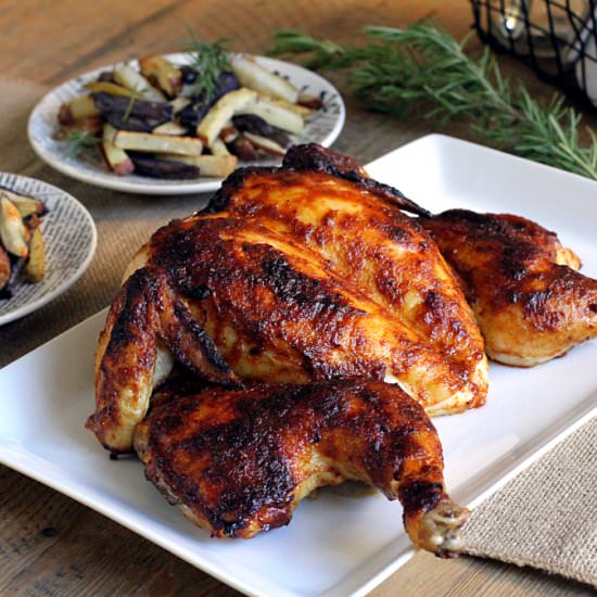 Spatchcocked Buffalo Chicken