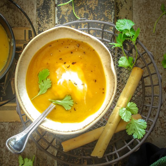 Split Red Lentil and Pumpkin Soup
