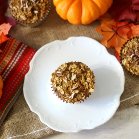 Individual Baked Pumpkin Pie Oatmeal