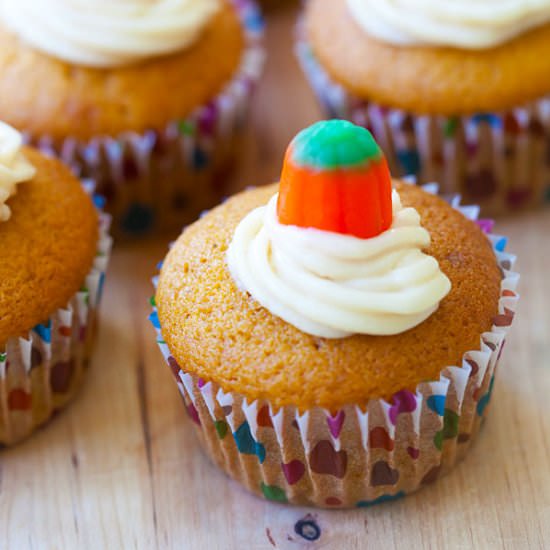 Cream Cheese Filled Pumpkin Cupcake