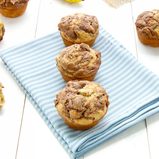Nutella Swirl Banana Muffins