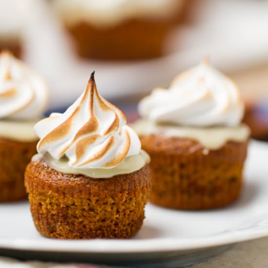 Pumpkin White Choc S’mores Cupcakes