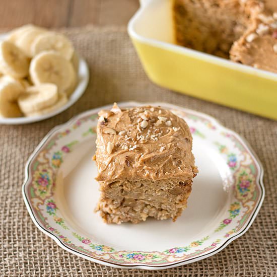 Banana Snack Cake with PB Frosting